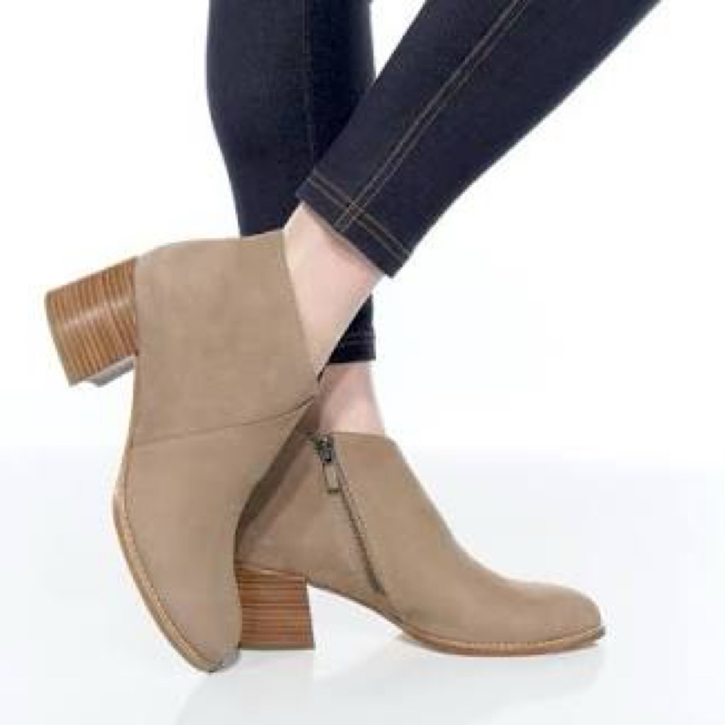 New Eileen Fisher Melrose Suede Ankle Bootie In Earth Tumbled Nubuck Sz Us 7